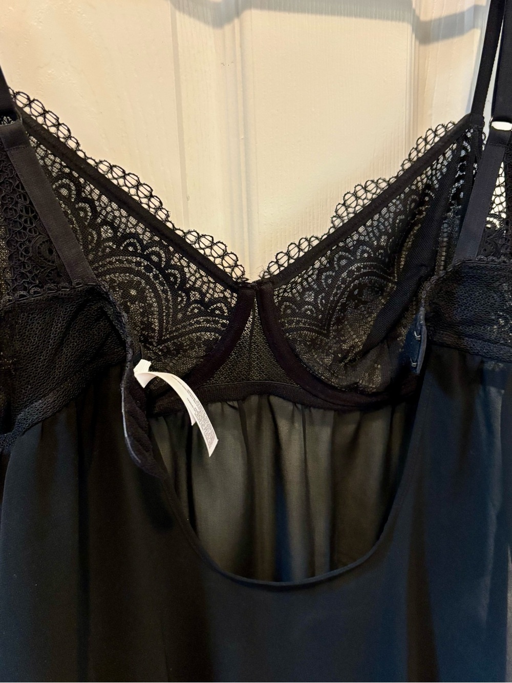 Black Underwire Sheer Babydoll Lingerie size XL - Picture 6 of 10